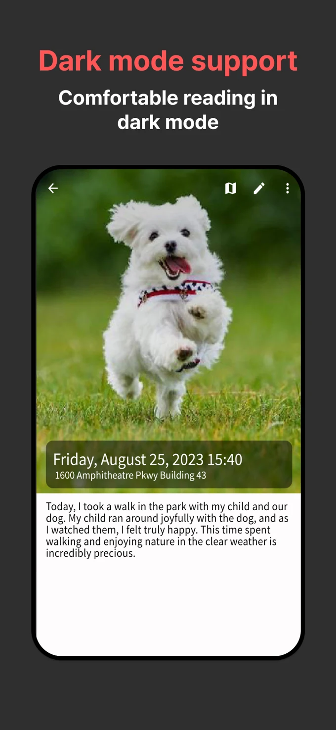 Goodiary dark mode