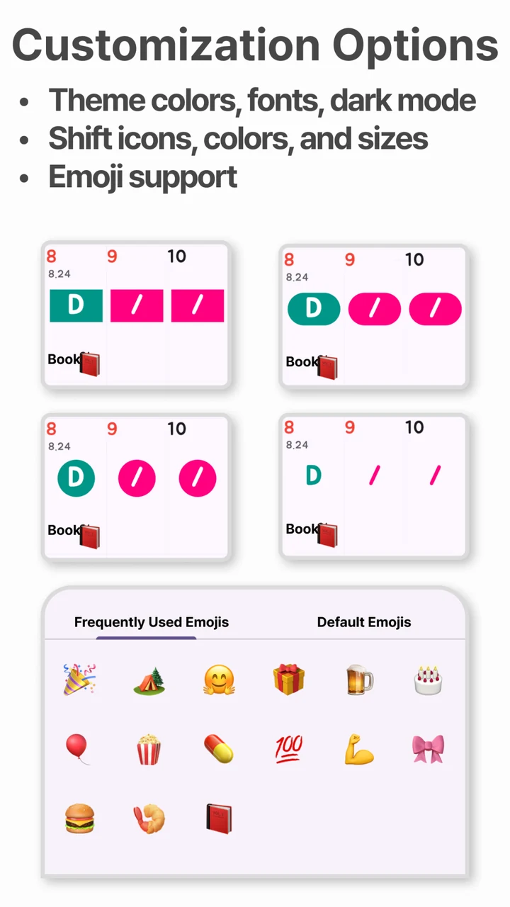 ShiftMate customization options